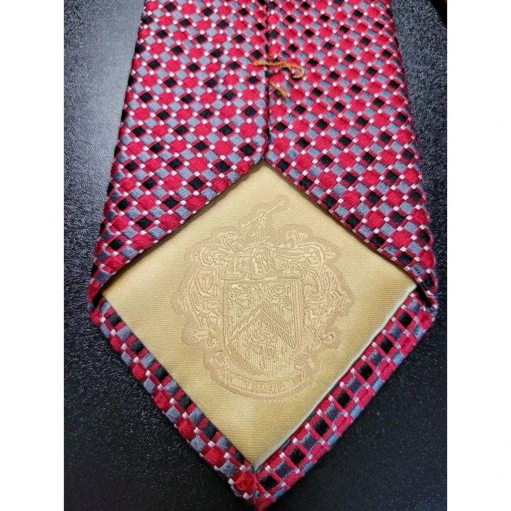 Donald J. Trump Men's Necktie Red Geometric Silk 3.75